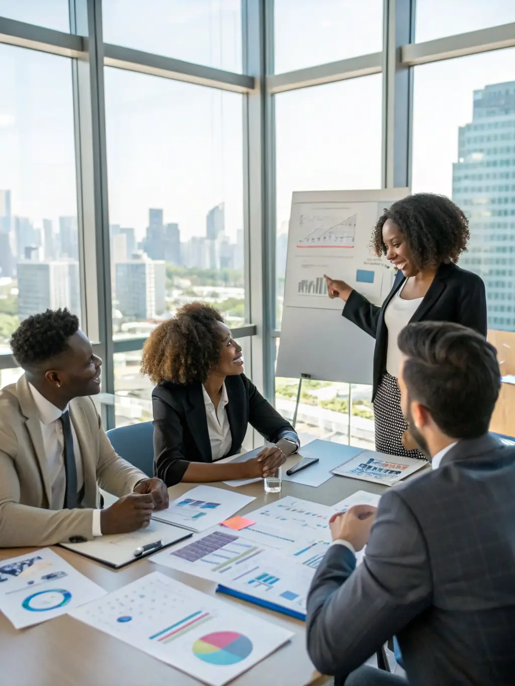 A diverse group of finance professionals is networking and sharing insights at a FinusComply-sponsored event. The event is focused on career advancement and regulatory best practices.